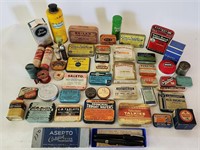 Antique Medicine Tin Movie Prop Lot Aspirin Mum