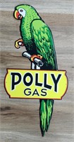 Polly Gas Oil Gas Tin Advertising Sign. Measures