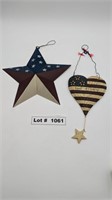 PATRIOTIC WALL PLAQUES - 1 METAL STAR WALL DÉCOR A