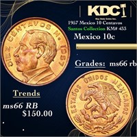 1957 Mexico 10 Centavos Santos Collection KM# 433