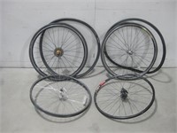 Four Assorted Road Bike Rims & Tires