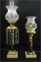 2 ELECTRIFIED SGND CORNELIUS & CO OIL LAMPS