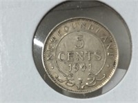 Nfld 5 Cent 1941  Au-50