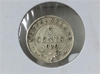 Nfld 5 Cent 1929 Vf