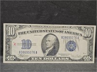 1934 US $10 Bill  Blue Seal Silver Certificate