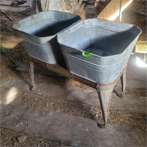 vintage Reeves double basin tub & stand