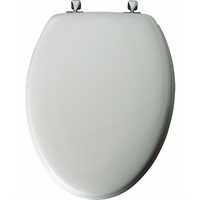 Elongated Enameled Wood Toilet Seat with Never