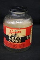 Super Penn Drake Motor Oil Glass Jar