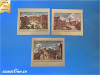 (3) prints of German villages. Nuremberg