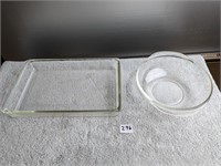 2 Clear Glass- PYREX Baking Dishes