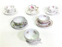 5 Vintage Tea Cups and Saucers +