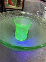 Vaseline uranium glass cup and bowl not matching