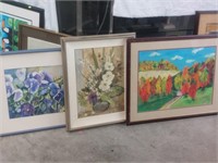 Three large vintage paintings