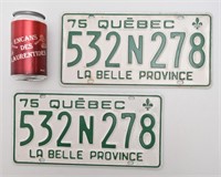 Paire de plaques d'immatriculation, Québec,