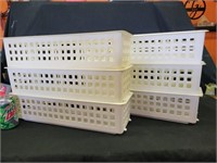 6) stackable Plastic storage containers