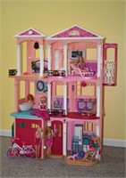 Barbie 3 Story Doll House w/ Furniture & Barbies