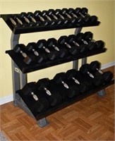 Hampton Urethane Horizontal Racking Dumbbell Set