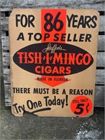 Steffen's Tish I Mingo cigars Cardboard Sign 28x22