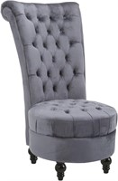 HOMCOM High Back Accent Chair  Upholstered Armless