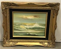 Seascape Painting on Canvas Signed by LaRue