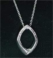 S. Silver Diamond Pendant