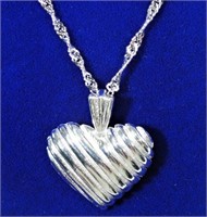 S. Silver Heart Shaped Pendant