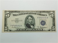 OF) 1953a $5 silver certificate