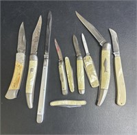 Group of 10 vintage pocket knives