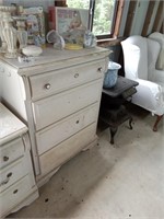 4 drawer white high boy dresser