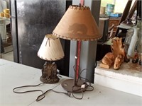2 western motif table lamps