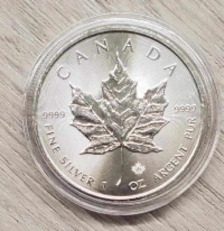 1 oz 2016 Silver Canadian Mapleleaf 5 Dollar Coin