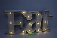 Metal Lighted Eat Sign. One Bulb Out. New