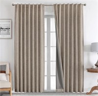 Joydeco Natural Linen Curtains 84 inch Length 2