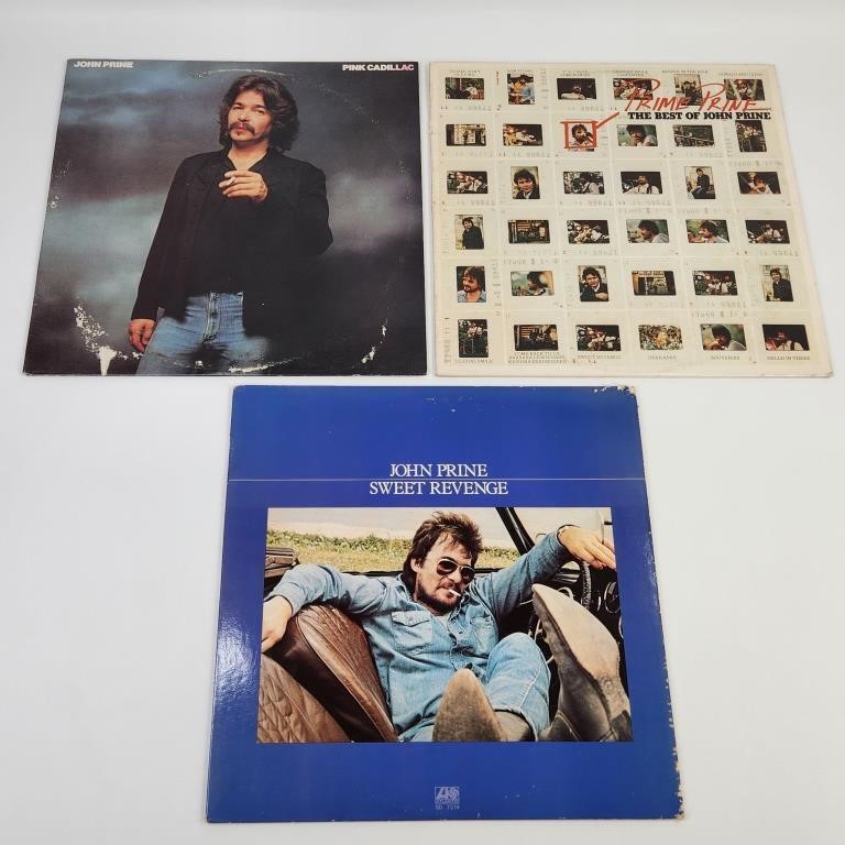 3) VINTAGE JOHN PRINE LP RECORD ALBUMS