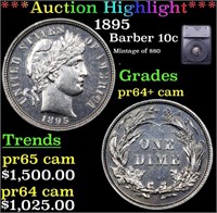 Proof ***Auction Highlight*** 1895 Barber Dime 10c