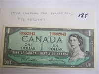 1954 Canadian One Dollar Bill (FZ9892943)