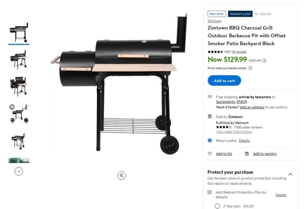 E6169  Zimtown BBQ Charcoal Grill Pit