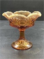 Vintage Fenton Chocolate Opalescent Compote