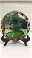 Art Glass Bowl with Golf Theme K15B