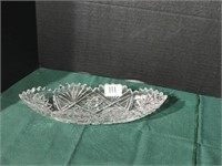 American Brilliant cut glass celery dish,