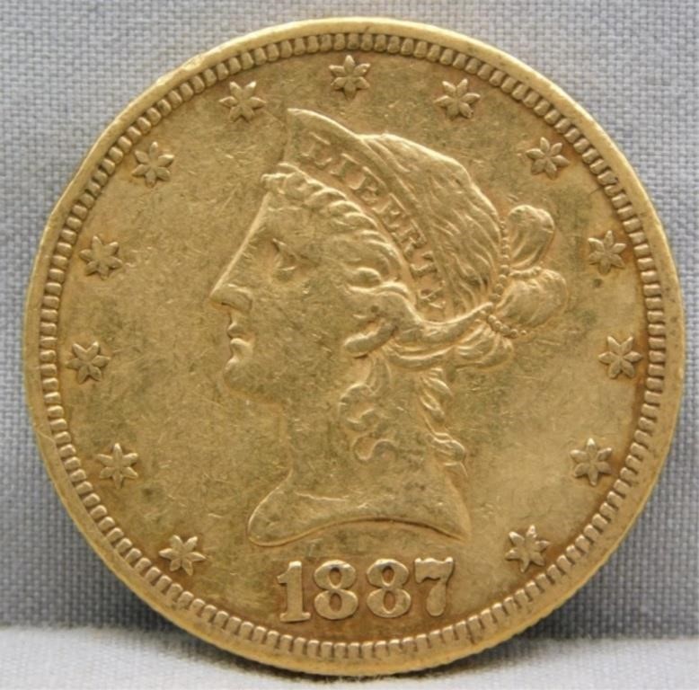 1887-S $10 GOLD.