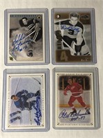 4 Autographed Hockey Cards