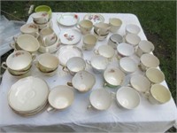 Mis-matched cups and saucers