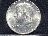 1964-D Kennedy Half Dollar (90% silver) UNC