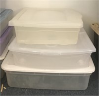 Lot of 3 Odd Sized Storage Tubs