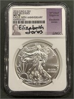 2016 First Release Silver Eagle Ngc Ms70 Signed