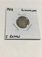 1928 Switzerland 5 Rappen