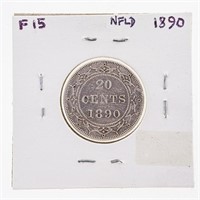 1890 NFLD Sterling SI yeslver 20 cents Coins