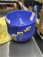 24 (6" ) blue plastic bowls