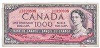 Bank of Canada 1954 $1000 Modified Portrait - Reca